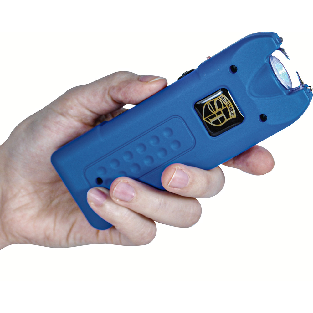 80,000,000 volt MultiGuard Stun Gun Alarm and Flashlight with Built in Charger Blue view 4